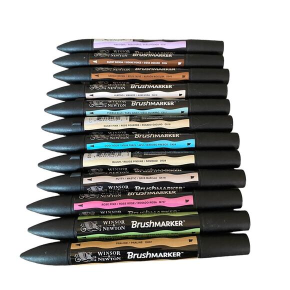 Winsor & Newton 12 Piece Brushmarker Various Colors pre owned - Picture 1 of 5